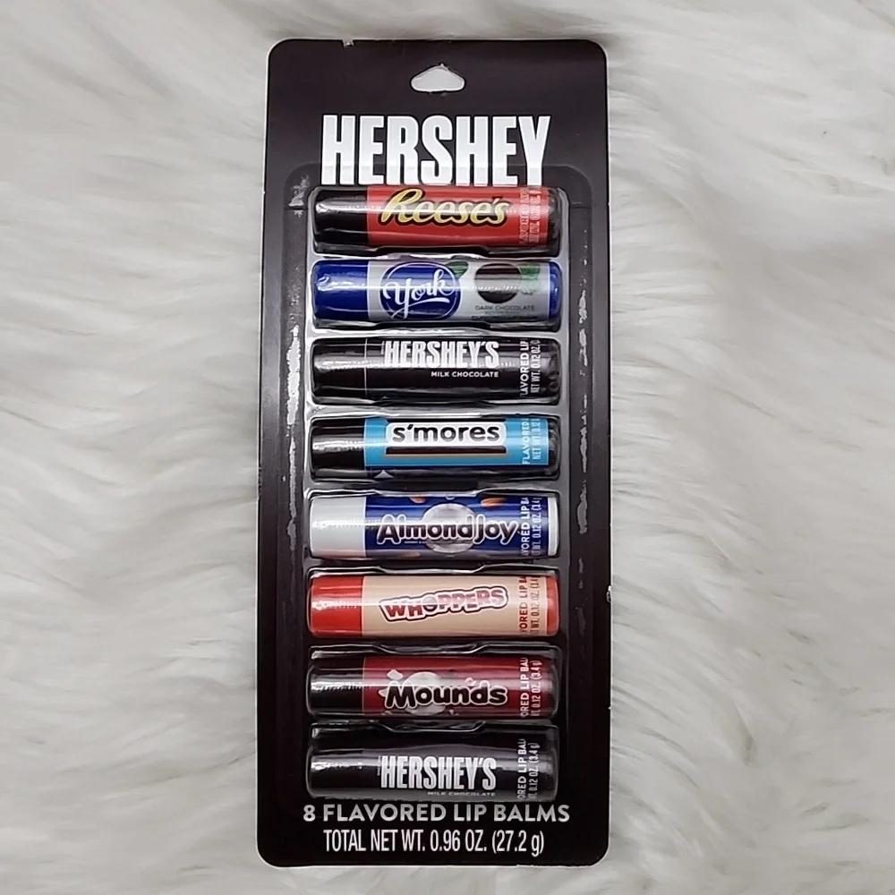 Hershey 8 Pack Flavored Lip Balms Chapstick Full Size Reeses S'mores Almond Joy